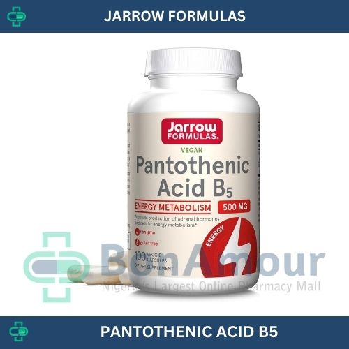 JARROW FORMULAS PANTOTHENIC ACID B5 500MG X 100 CAPSULES