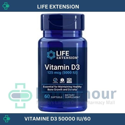 LIFE EXTENSION VITAMIN D3 5000IU X 60 SOFTGELSS