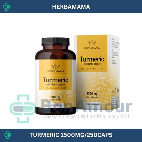 HERBAMAMA TURMERIC WITH BLACK PEPPER 1500MG X 250