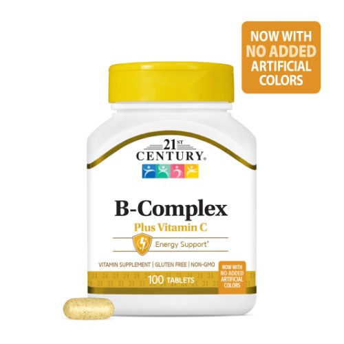21ST CENTURY B-COMPLEX PLUS VITAMIN C X 100 TABLETS