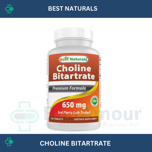 BEST NATURALS CHOLINE BITARTRATE 650MG X 180 TABLETS