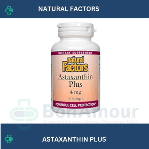 NATURAL FACTORS ASTAXANTHIN PLUS 4MG X 60 SOFTGELS