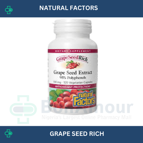 Buy Natural Factors Grape Seed Extract 100mg x 120 Cap online in Nigeria