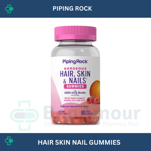 PIPINGROCK HAIR SKIN NAILS GUMMIES X 80