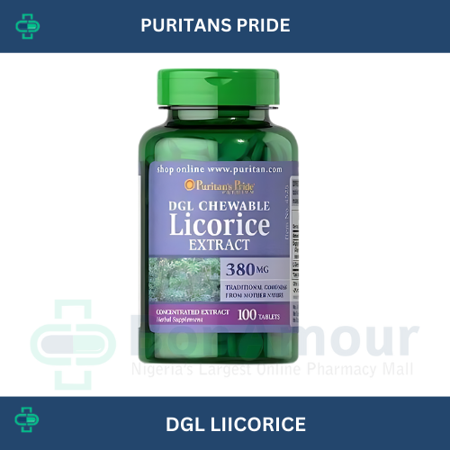 PURITANS PRIDE DGL CHEWABLE LICORICE 380MG X 100 T