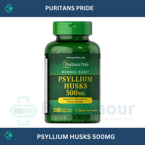 PURITANS PRIDE PSYLLIUM HUSK 500MG X 200 CAPSULES