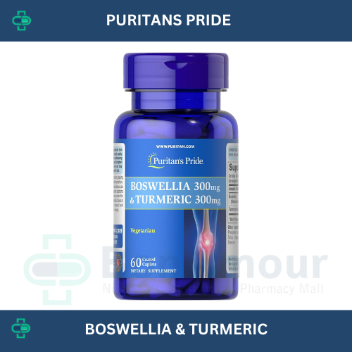 Buy PURITANS PRIDE BOSWELLIA &AMP; TURMERIC 300/ 300MG X 60 CAPLETS
