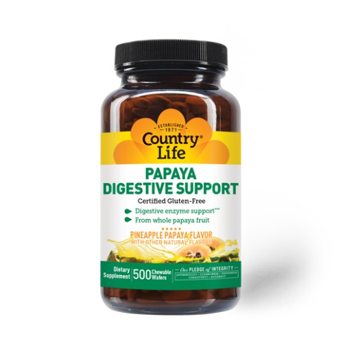 COUNTRY LIFE PAPAYA DIGESTIVE SUPPORT X 500WAFERS