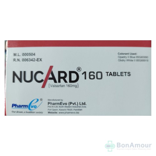 Nucard (Valsartan) 160mg Tablets x 7