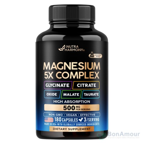 Nutra Harmony Magnesium 5X Complex 500mg x 180 Capsules