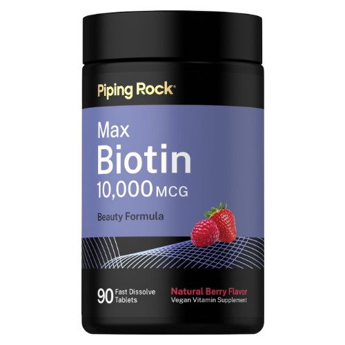 PipingRock Max Biotin 10,000mcg x 90 Tablets