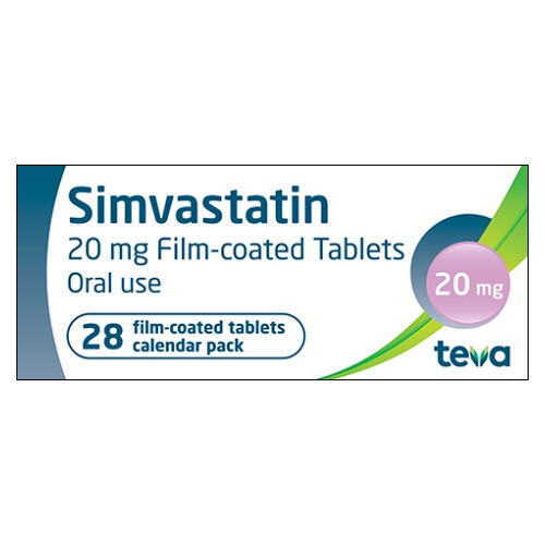 Teva Simvastatin 20Mg x28Tablets