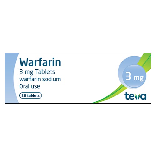 Teva Warfarin 3Mg x 28 Tablets