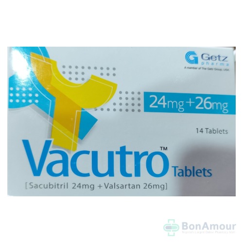 Vacutro 50mg (Sacubitril 24mg/Valsartan 26mg) Tablets x 7